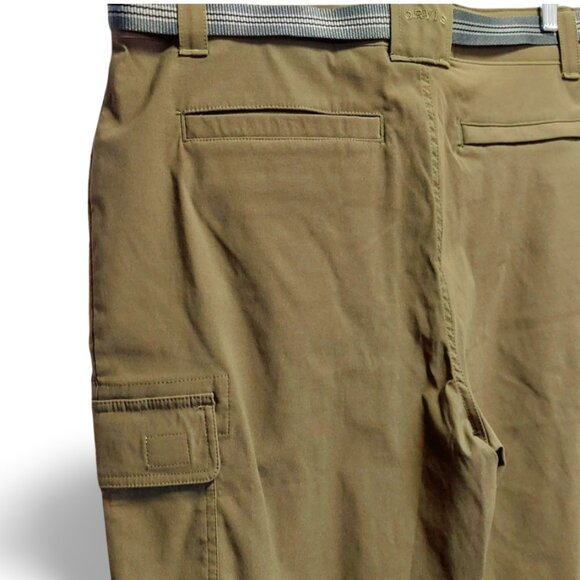 Orvis Mens Flat Front Comfort Waist Belt Lightweight Olive Green Cargo Shorts 34 - Picture 11 of 16